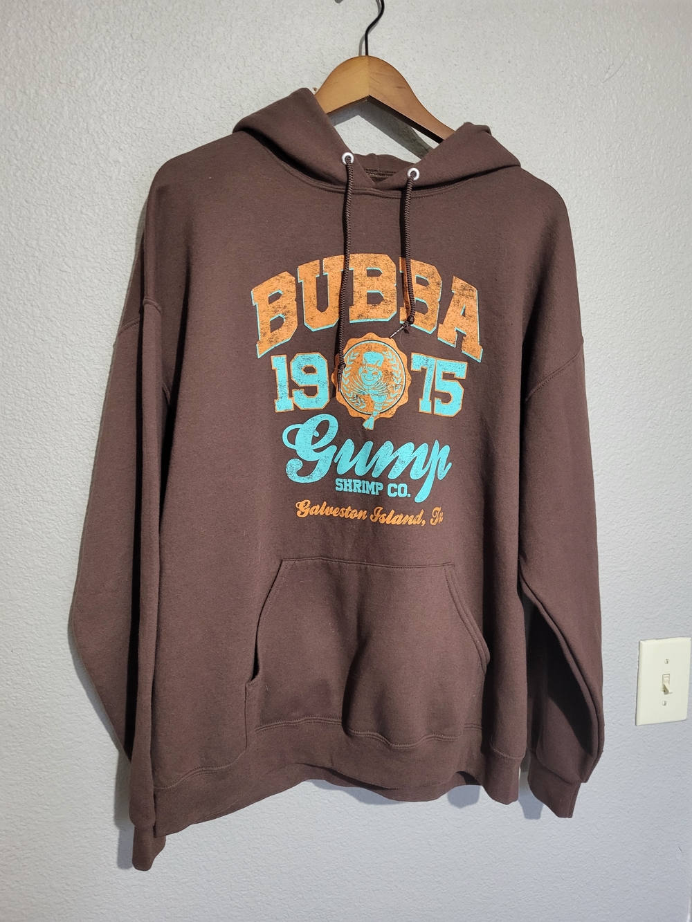 Bubba Gump Brown Pullover Hoodie - Men's Graphic Sweatshirt XL